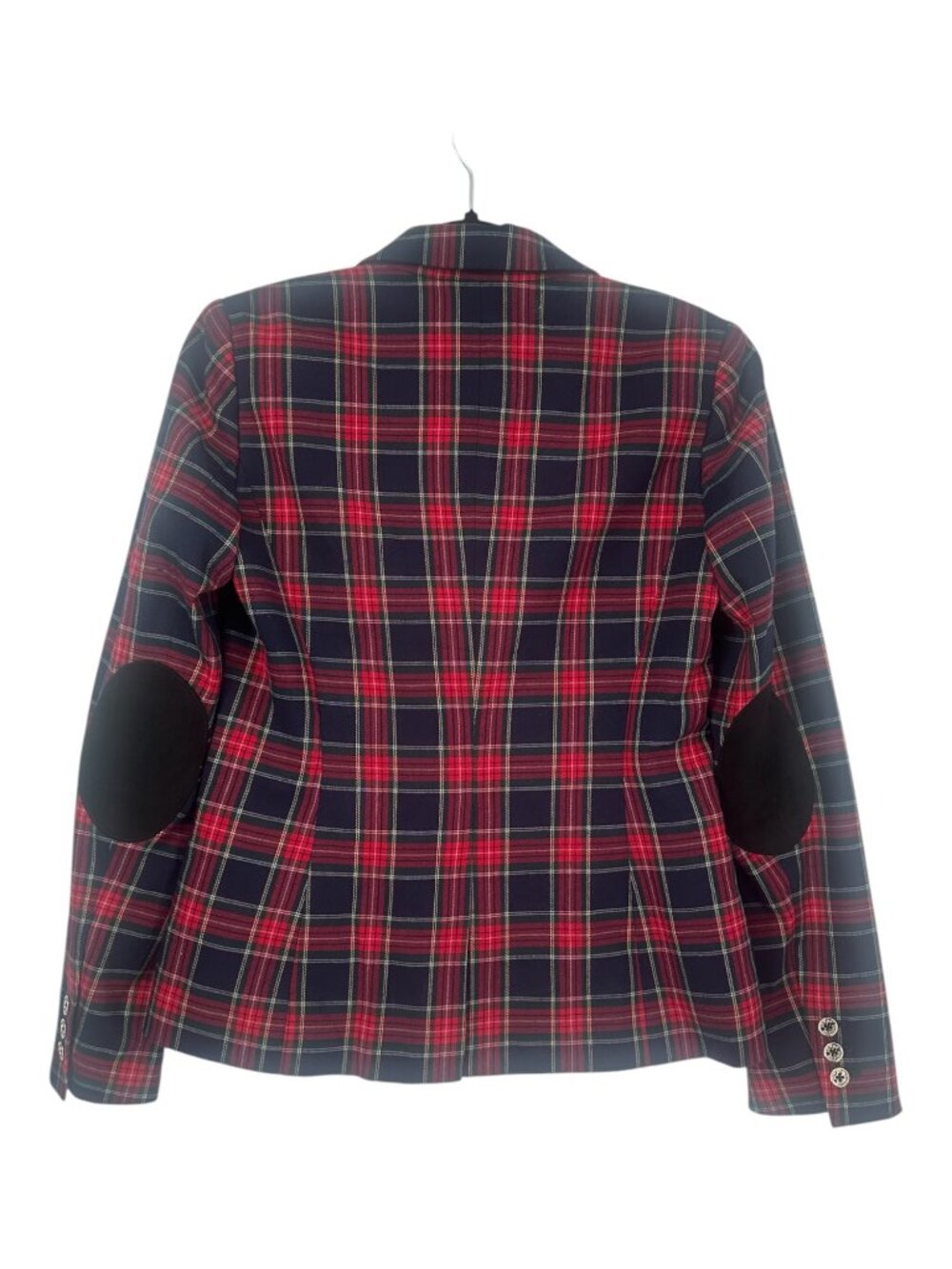 Tommy Hilfiger Women’s Size 4 Classic Tartan Plaid Blazer Elbow Patches Preppy - Picture 2 of 13
